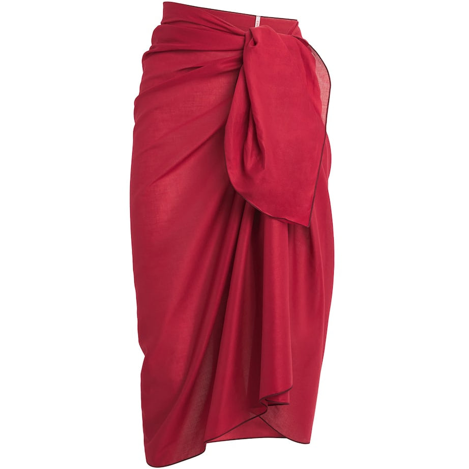 Red Cotton Cabine Sarong