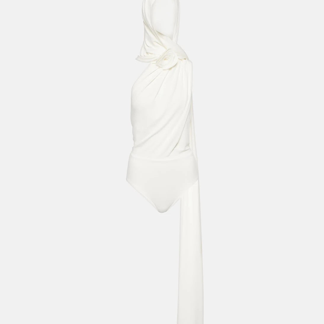 Magda Butrym - Floral-appliqué hooded bodysuit
