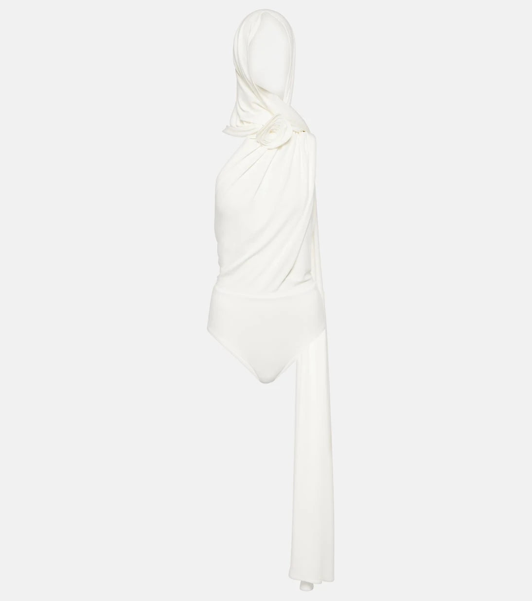 Magda Butrym - Floral-appliqué hooded bodysuit