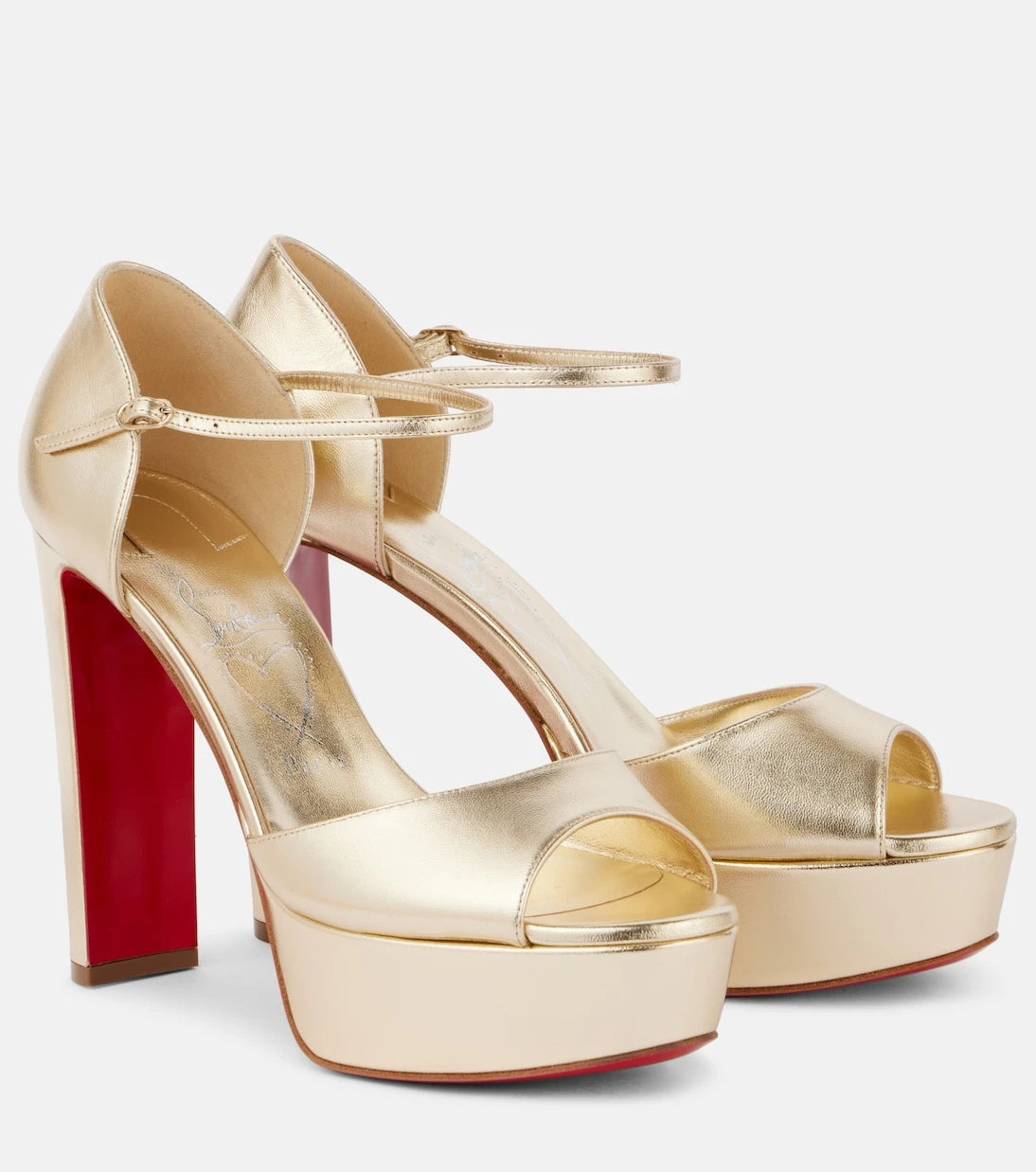 Christian Louboutin - Sandaloo 130 leather peep-toe pumps