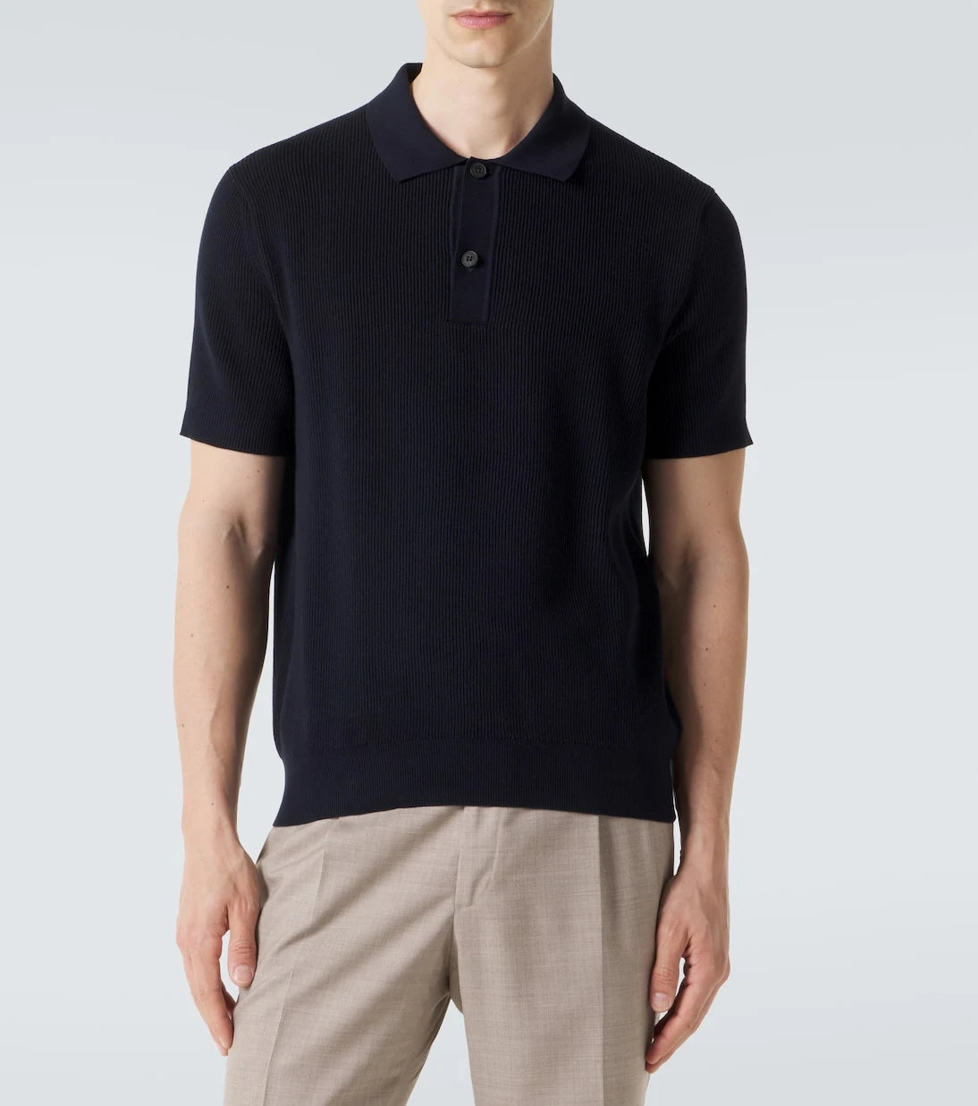 Sunspel - Ribbed-knit cotton polo shirt
