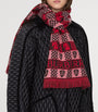 Red Wool Fair Isle Chess Scarf