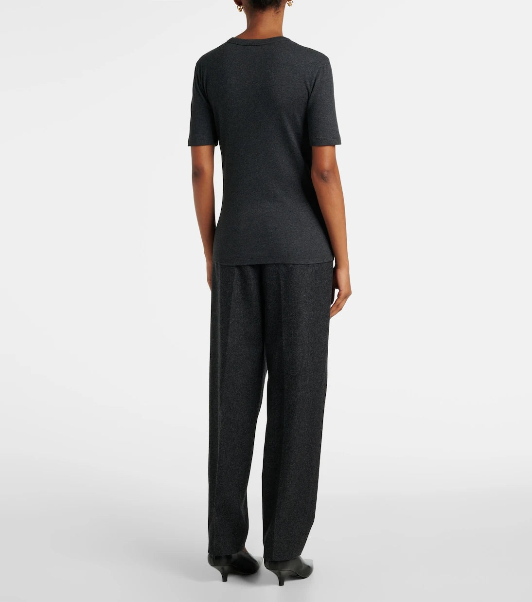 Toteme - Ribbed-knit cotton-blend jersey top