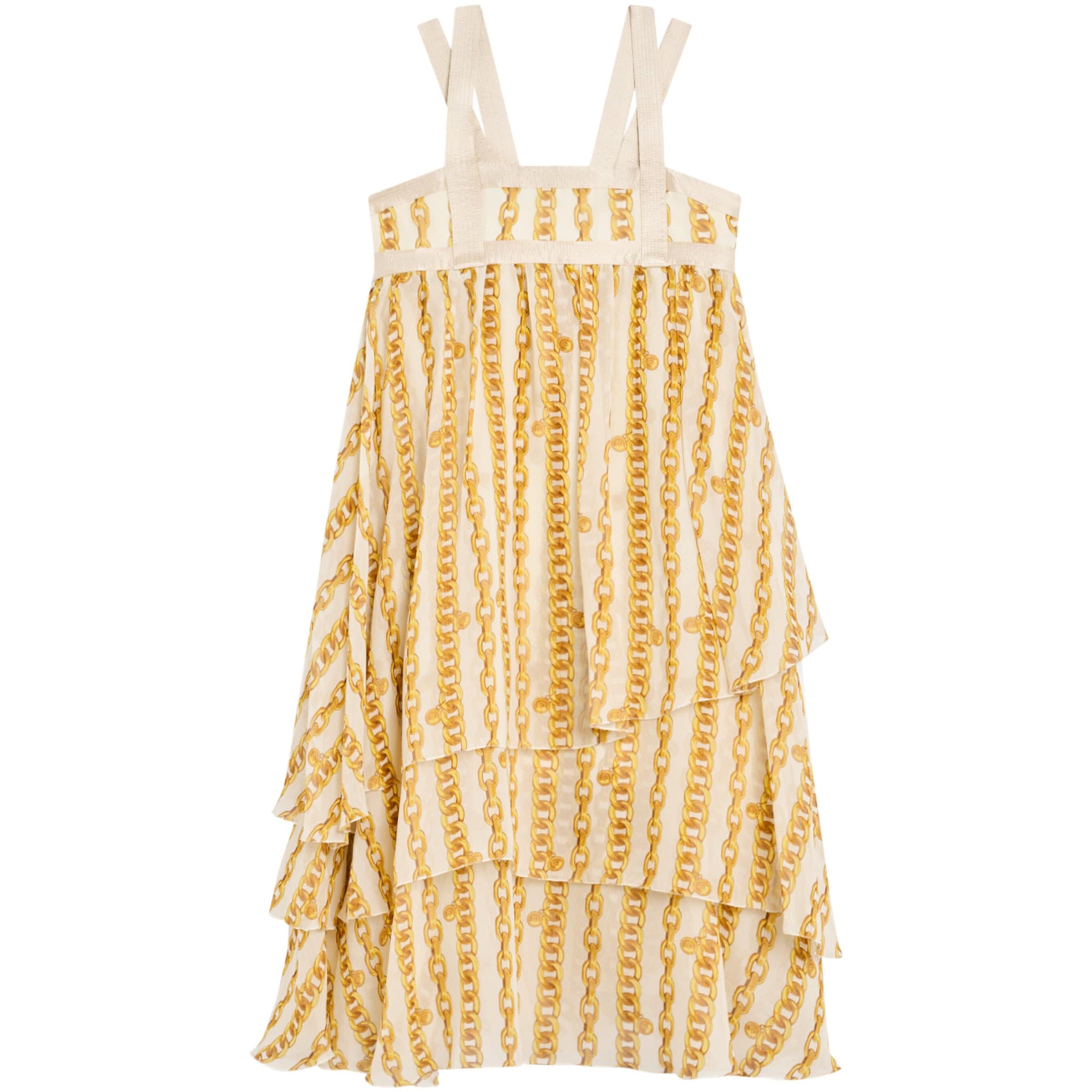Versace Kids Silk Chain Stripes Dress (6-14 Years)