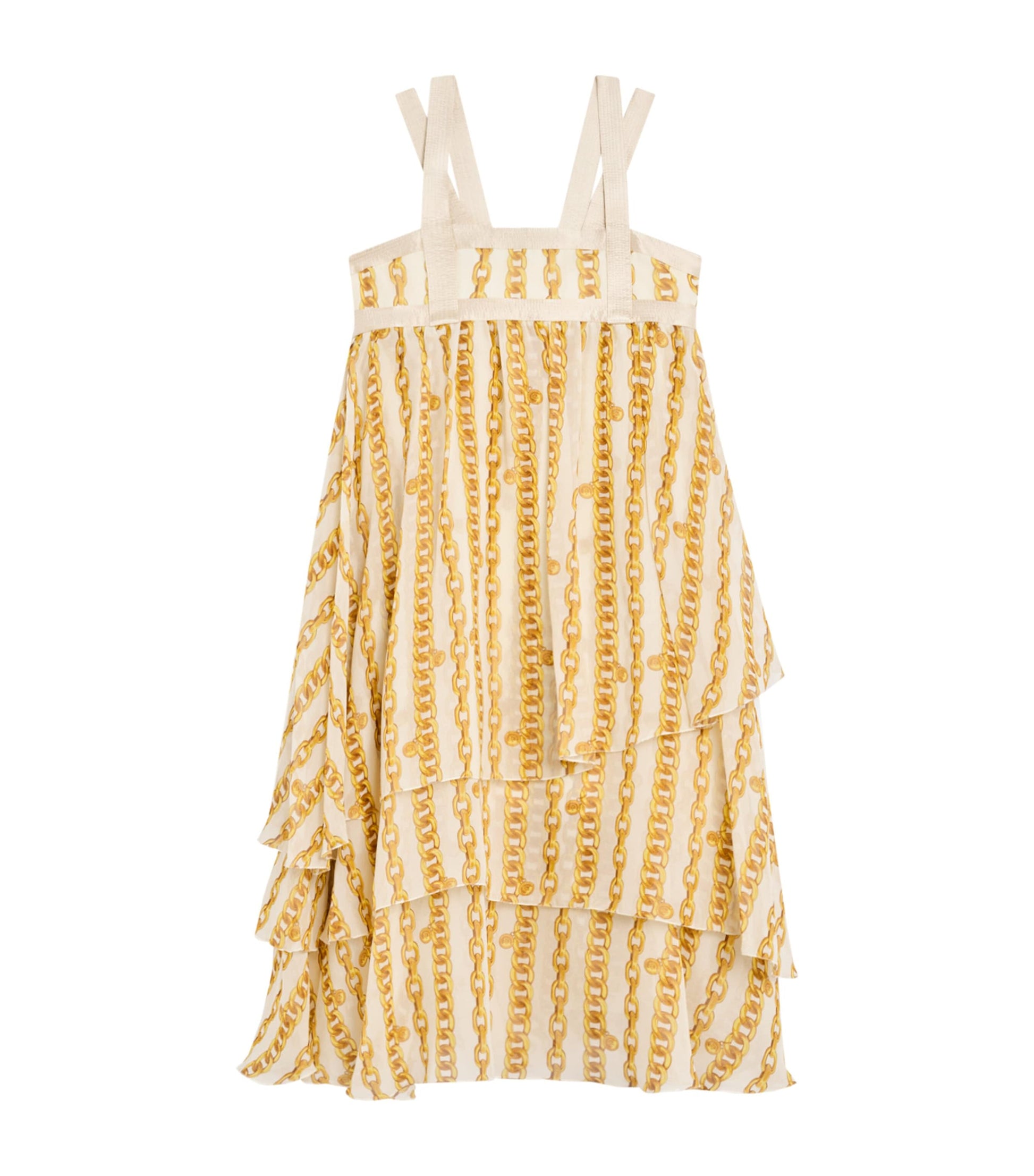 Versace Kids Silk Chain Stripes Dress (6-14 Years)
