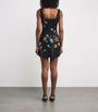 STAUD Black Beaded Floral Le Sable Mini Dress