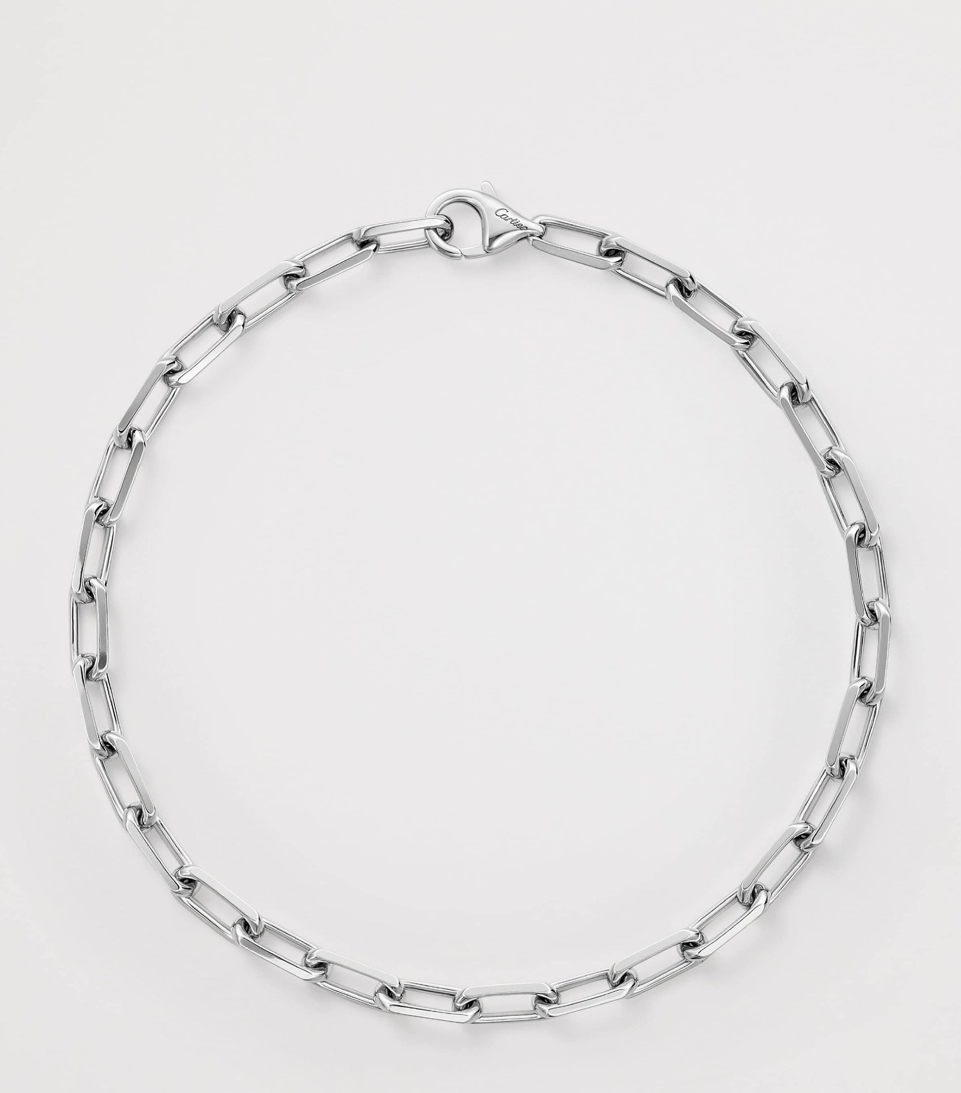Small White Gold Santos de Cartier Chain Bracelet