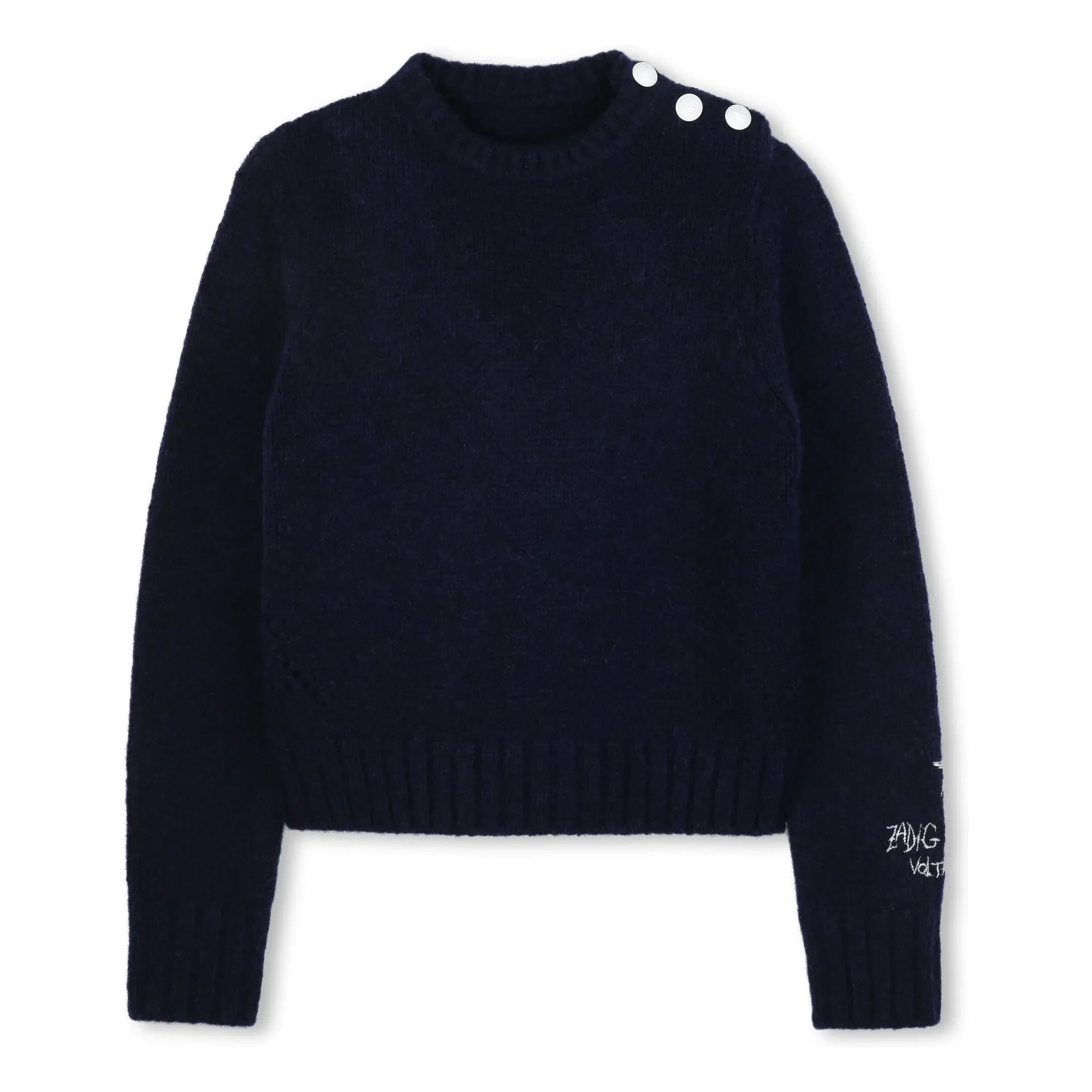 Zadig & Voltaire - Buttoned Wool Sweater | Navy blue