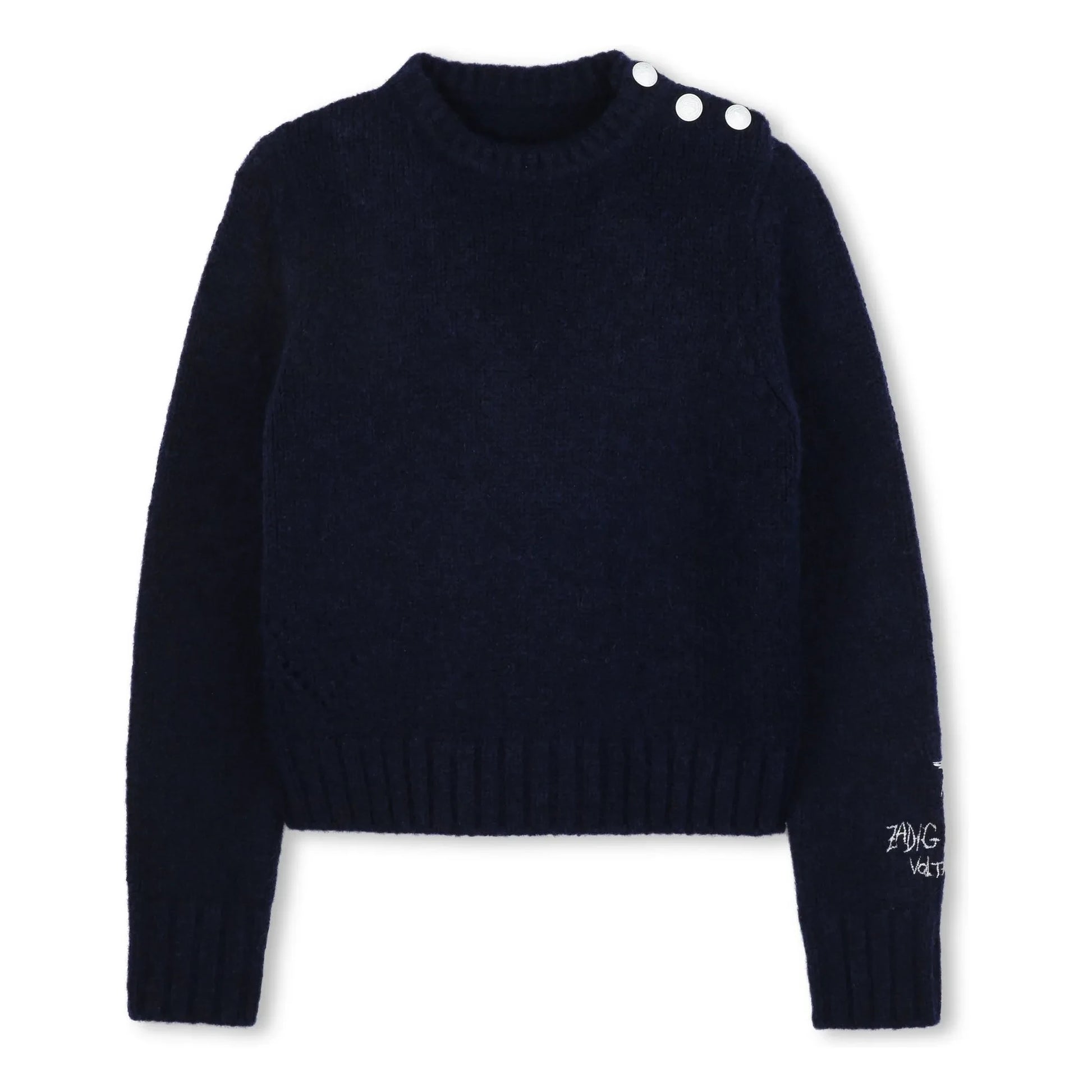 Zadig & Voltaire - Buttoned Wool Sweater | Navy blue