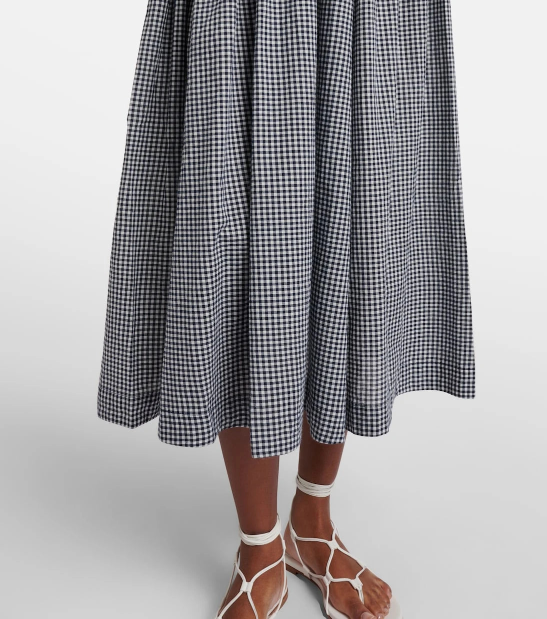 Dôen - Quinley gathered gingham cotton midi dress