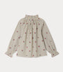 Cotton Embroidered Check Blouse (4-8 Years)