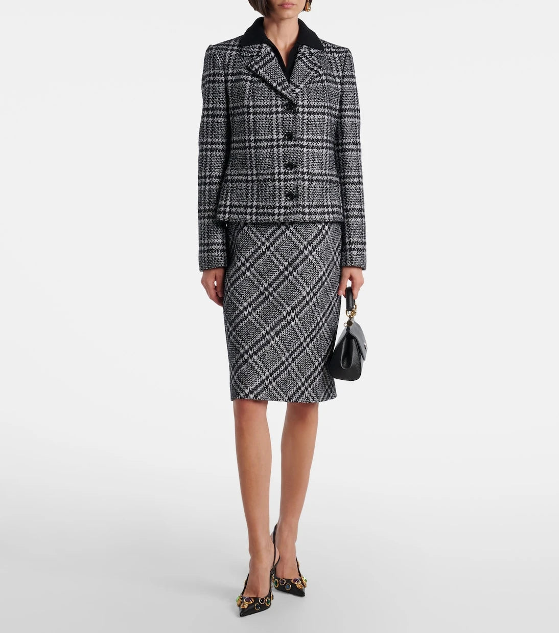 Dolce&Gabbana - Checked wool-blend miniskirt
