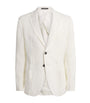 White Linen Single-Breasted Blazer