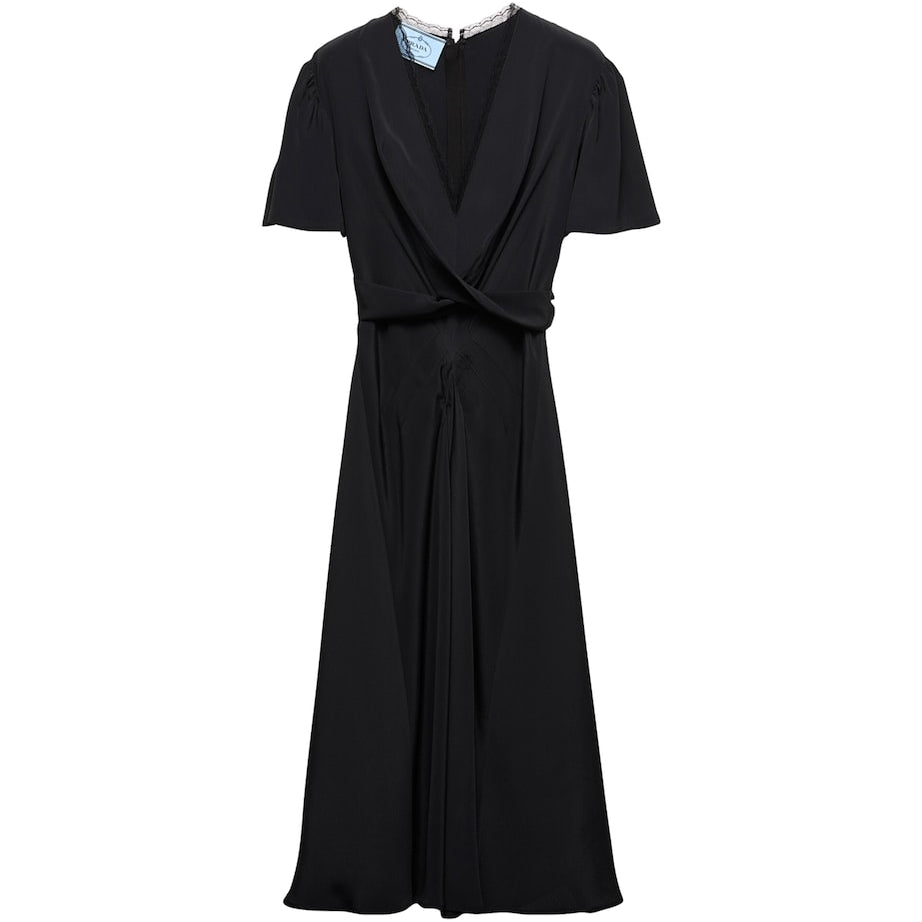 Prada Black Marocain Midi Dress