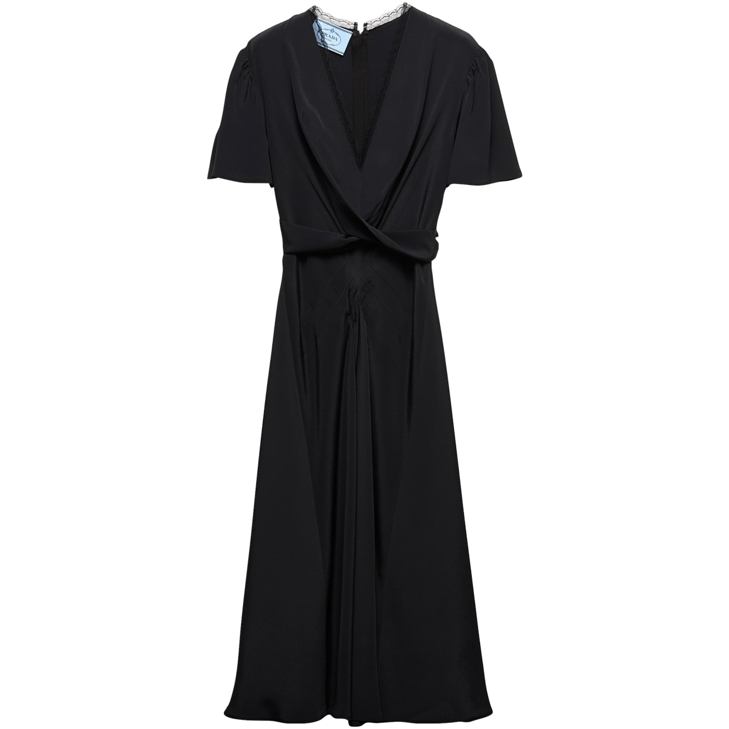 Prada Black Marocain Midi Dress