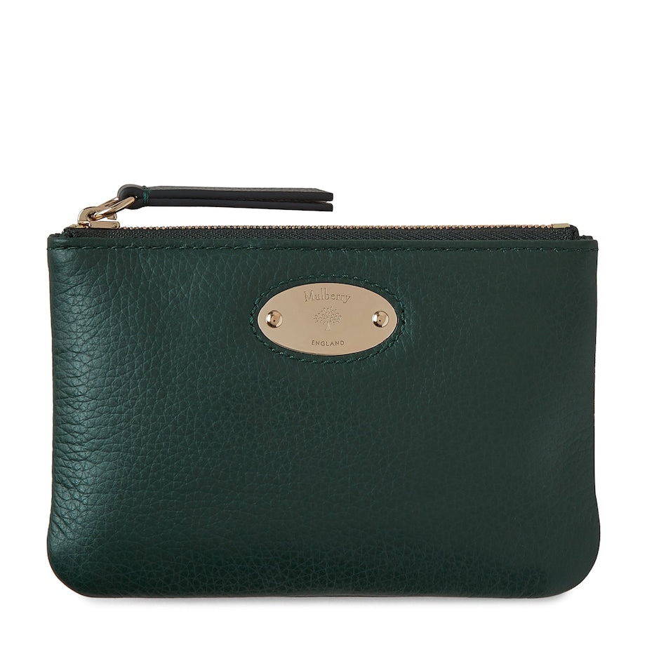 Mulberry Green Logo Plaque Coin Pouch