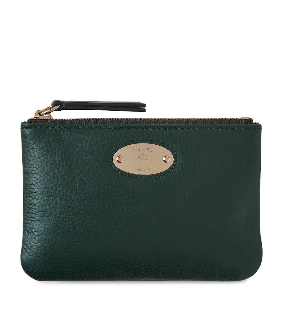 Mulberry Green Logo Plaque Coin Pouch