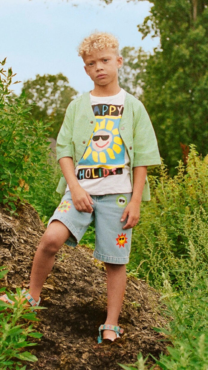Stella McCartney Kids - Embroidered denim shorts
