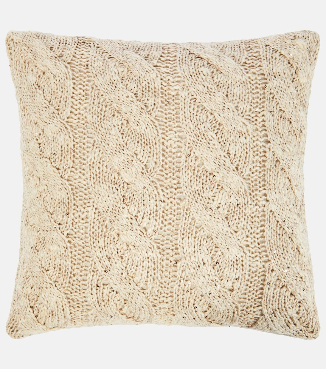 Brunello Cucinelli - Cable-knit linen and silk cushion