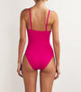 Pink Square-Neck Aquarelle Swimsuit