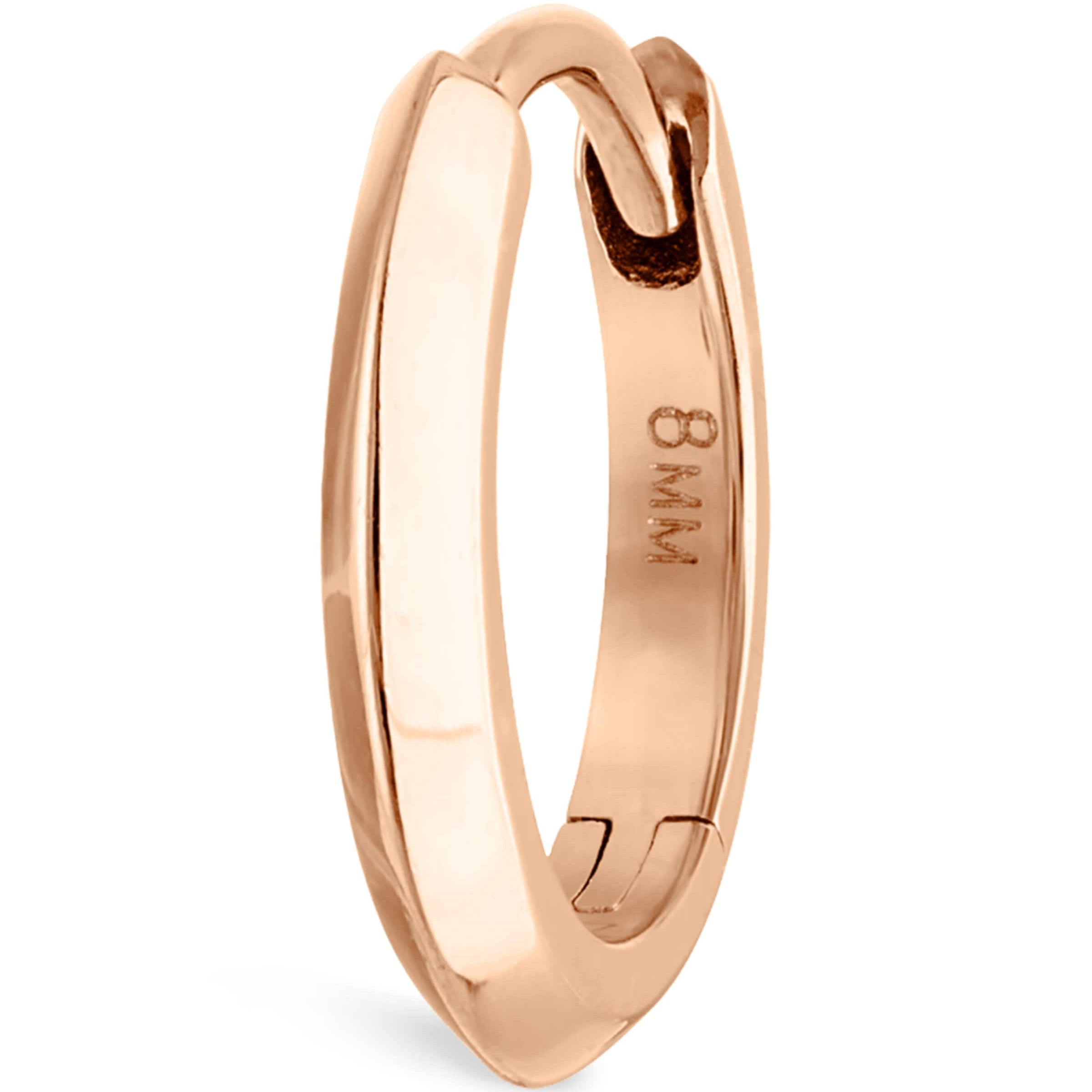 Faceted Metal Vertex Single Hoop Earring (8mm)