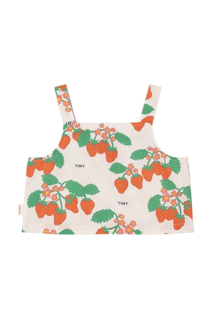 Tinycottons STRAWBERRIES WOVEN CROP TOP Çocuk Pamuklu Üst
