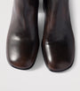 Miu Miu Brown Fumé Leather Ankle Boots 65