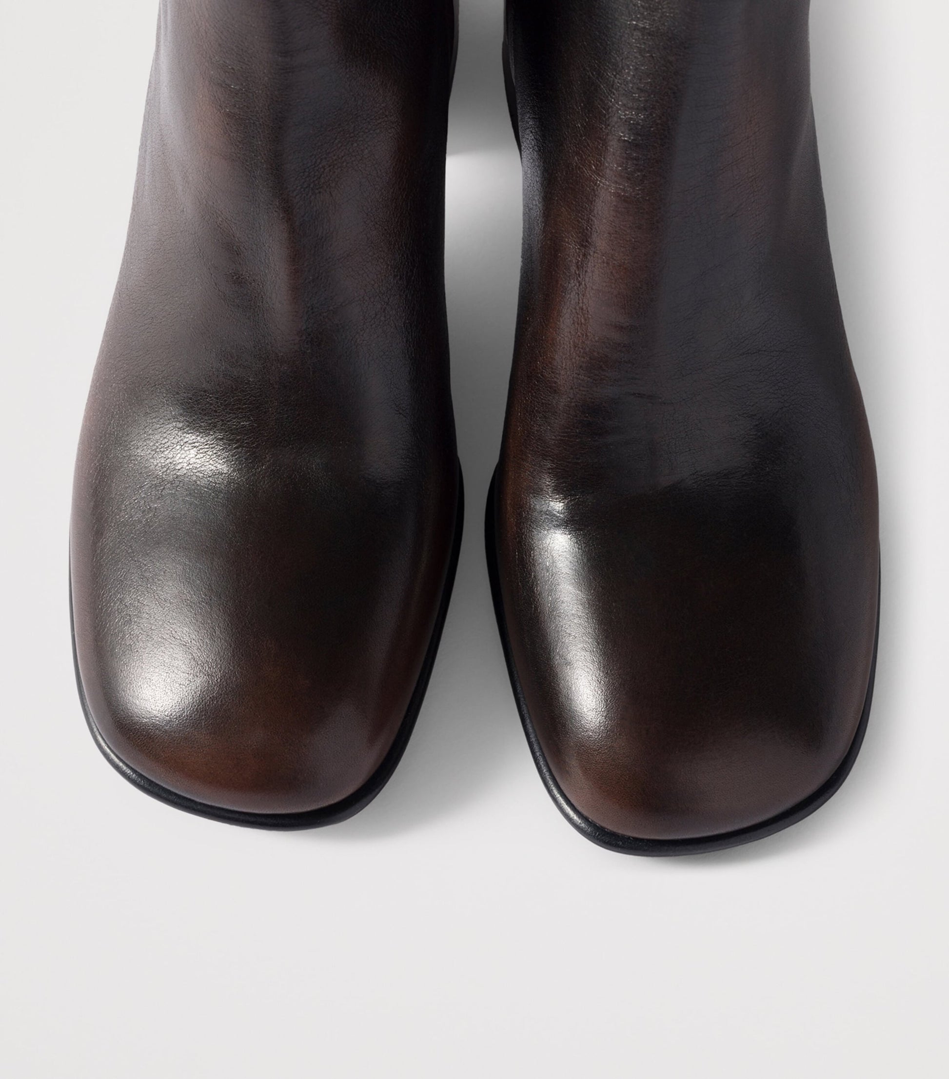 Miu Miu Brown Fumé Leather Ankle Boots 65