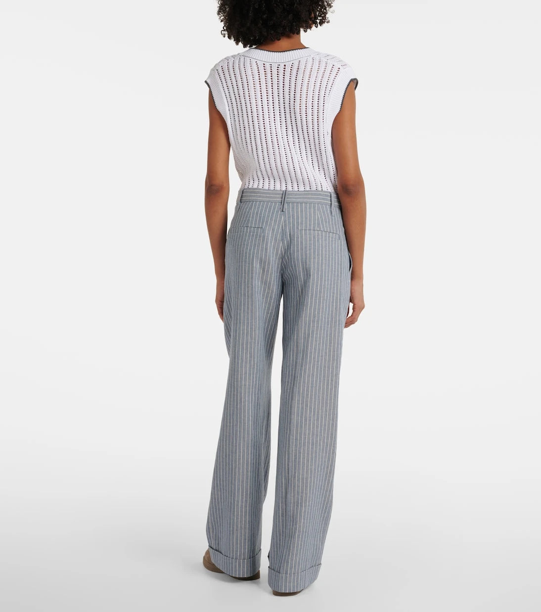 Brunello Cucinelli - Linen and cotton-blend wide-leg pants