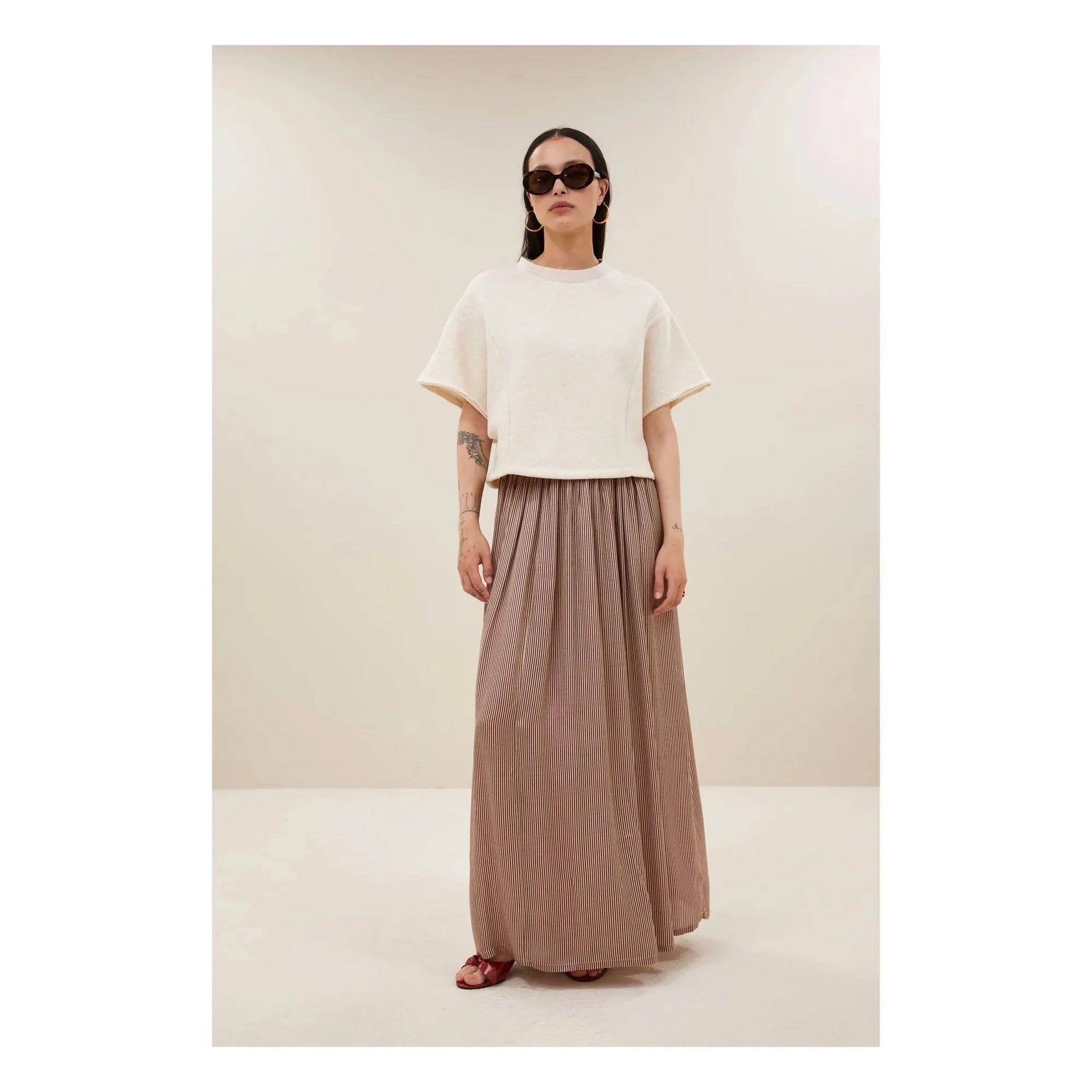By Bar - Reva striped skirt | Pink/Red
