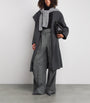 Max Mara Grey Virgin Wool-Cashmere Hooded Coat