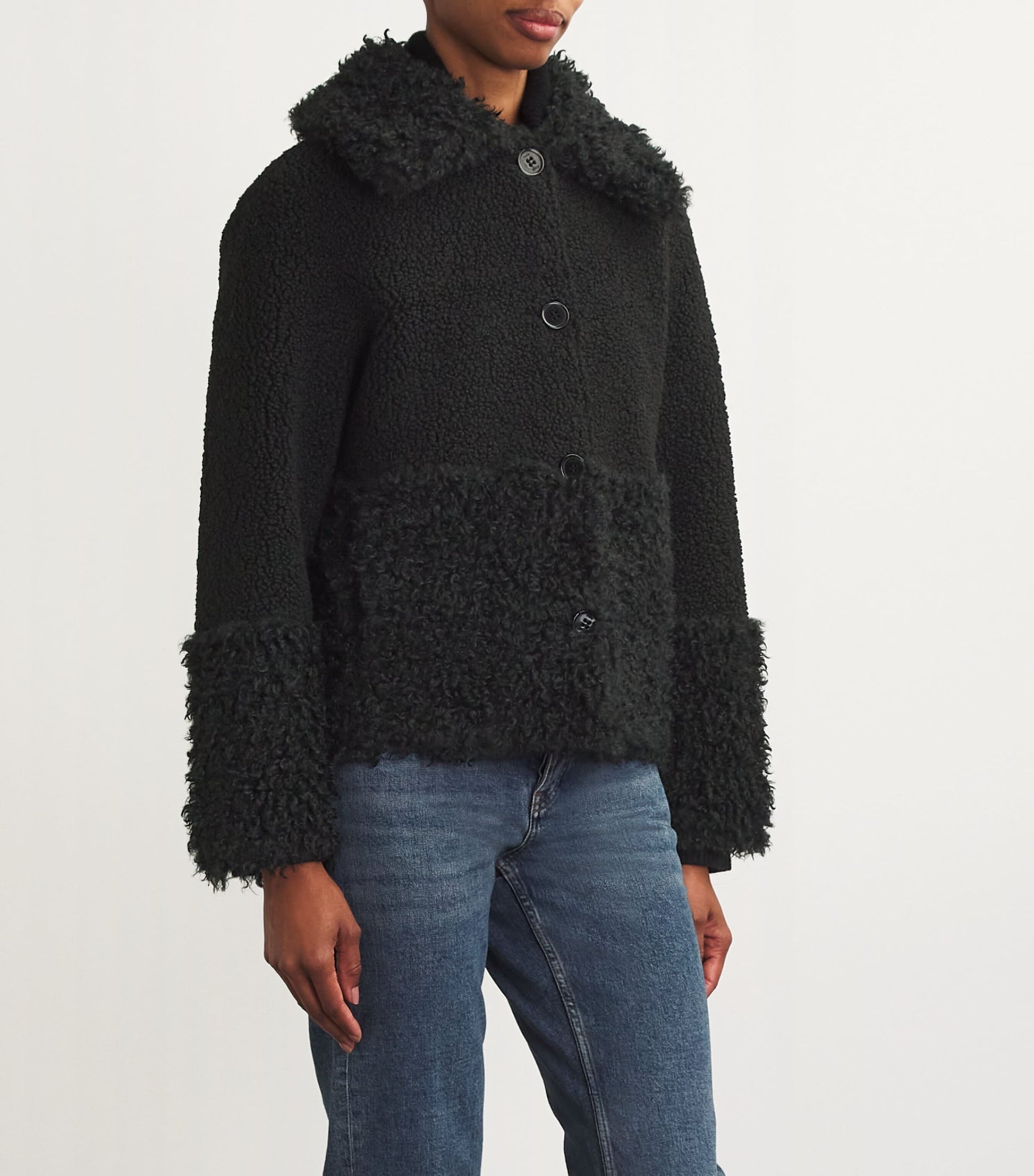 Black Faux-Shearling Jacket