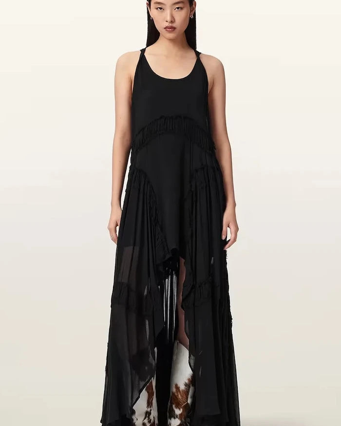 AllSaints Asimetrik Viskon Elbise DORINA