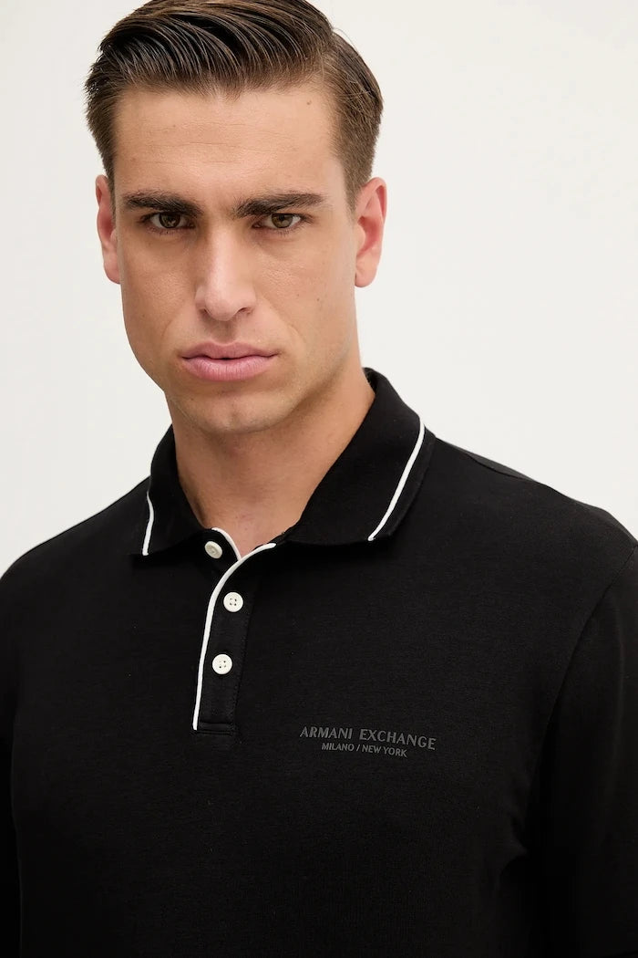 Armani Exchange тениска с яка мъжка с памук