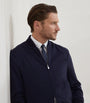 Brunello Cucinelli Blue Cashmere Flannel Bomber Jacket