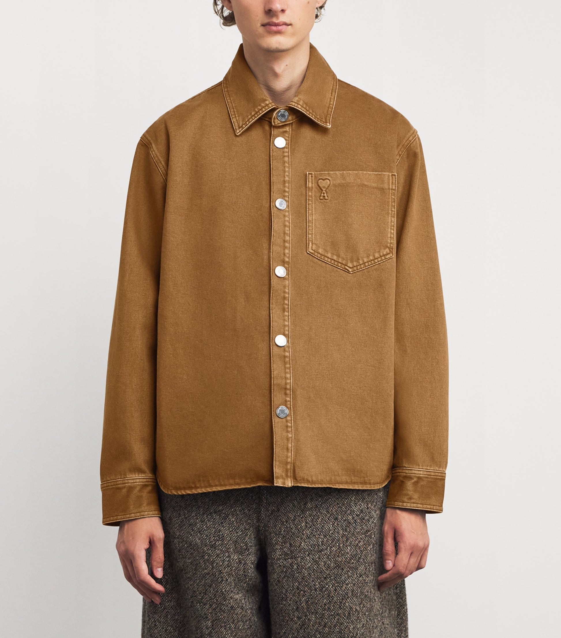 Brown Cotton Ami de Coeur Overshirt