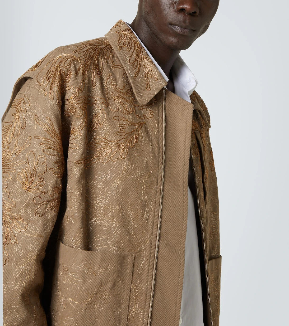 Dries Van Noten - Floral lamé cotton blouson