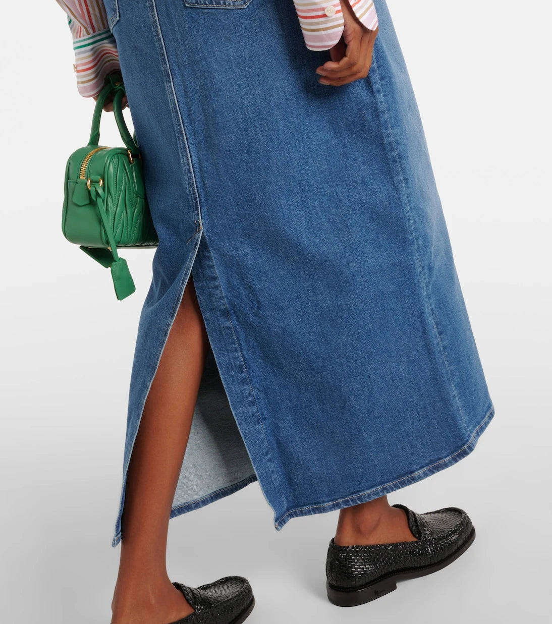 AG Jeans - High-rise denim midi skirt