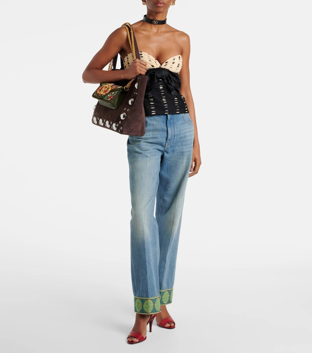 Valentino Garavani - Nellcôte Medium studded suede shopper