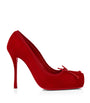 Christian Louboutin Red Cassia Nodo Leather Pumps 100