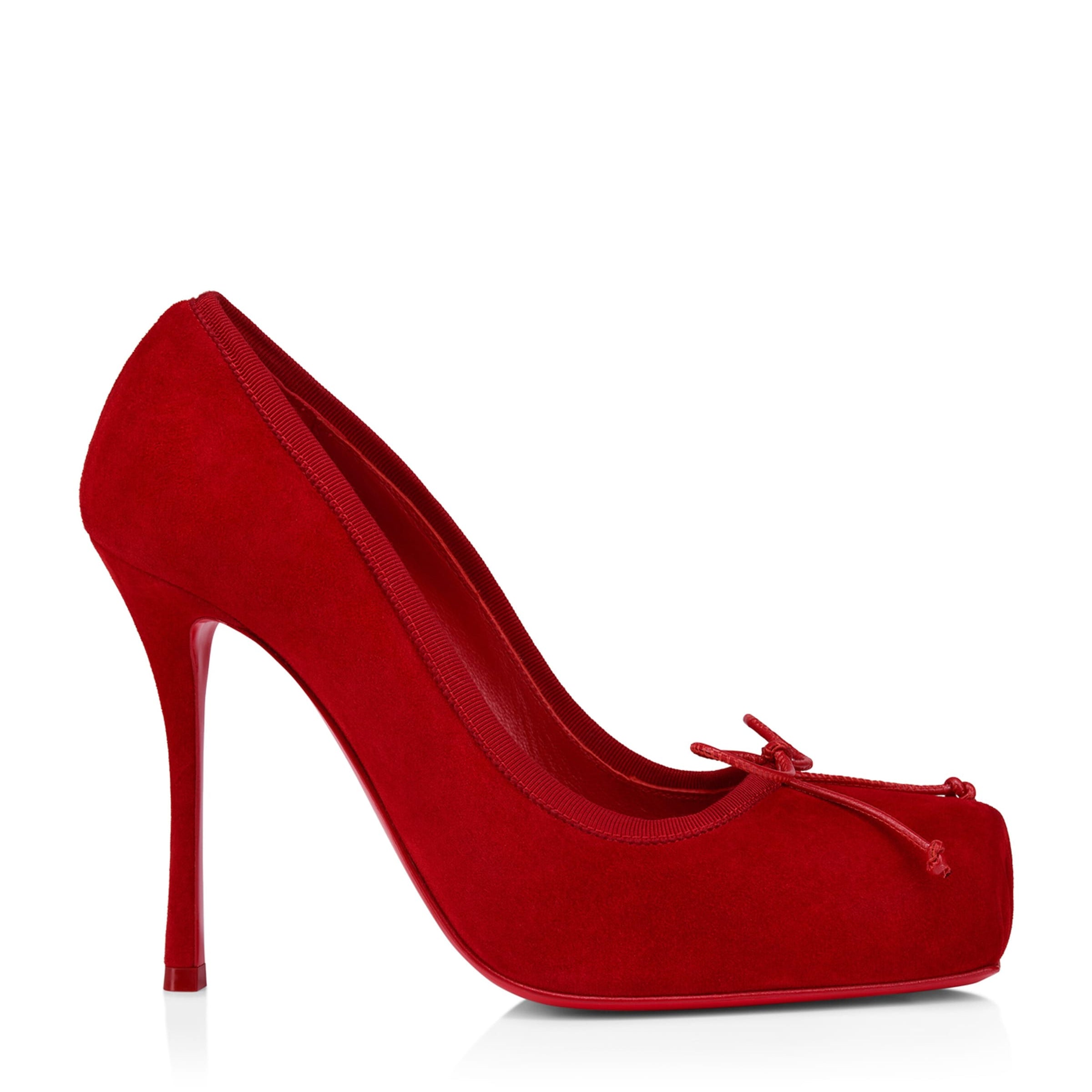 Christian Louboutin Red Cassia Nodo Leather Pumps 100