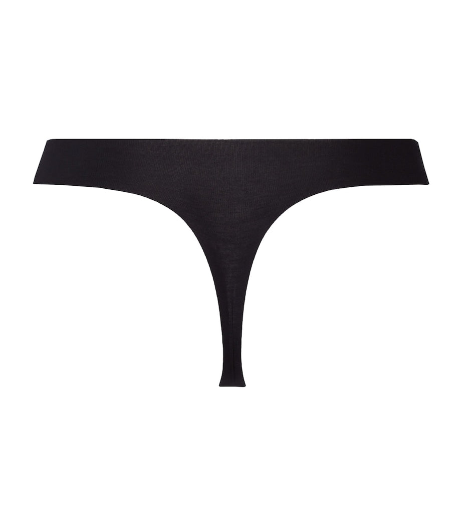 Invisible Cotton Thong BLACK