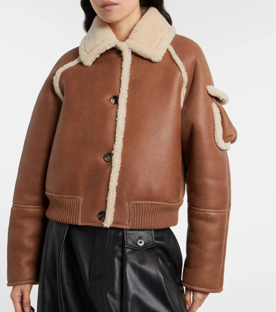Loewe - Shearling-trimmed leather blouson