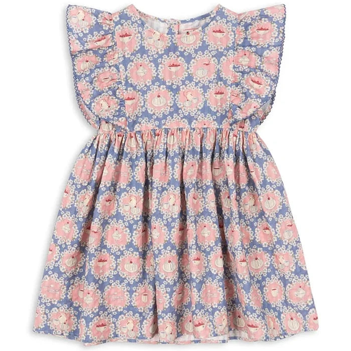 Konges Sløjd KIM FRILL DRESS GOTS Çocuk Pamuklu Elbise