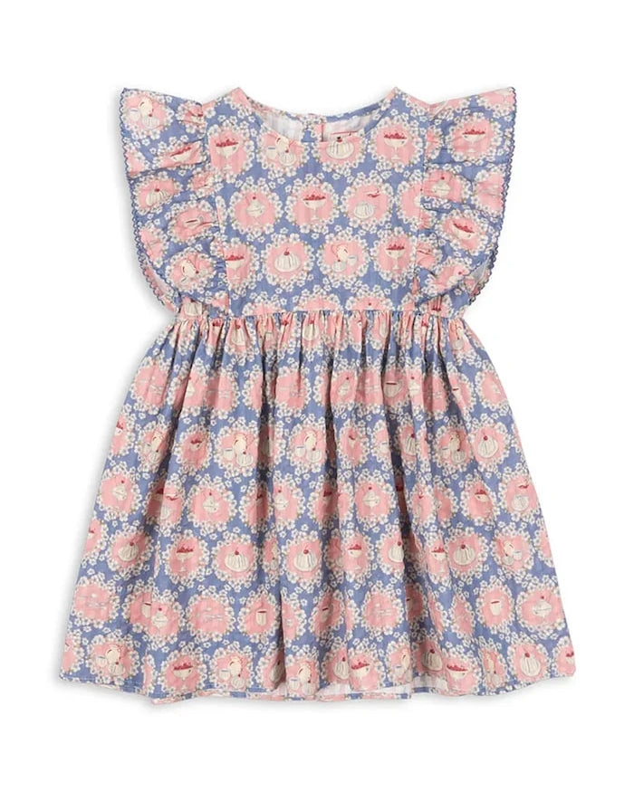 Konges Sløjd KIM FRILL DRESS GOTS Çocuk Pamuklu Elbise