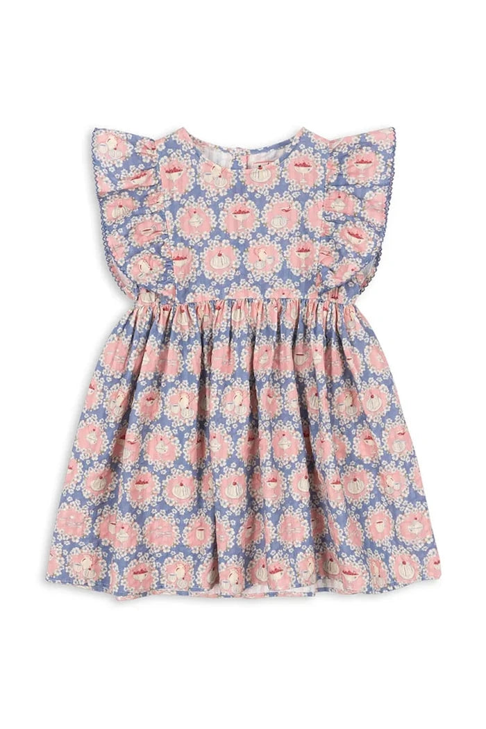 Konges Sløjd KIM FRILL DRESS GOTS Çocuk Pamuklu Elbise