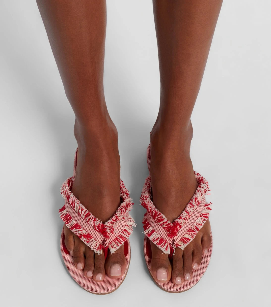 Jimmy Choo - Bay fringed canvas thong sandals