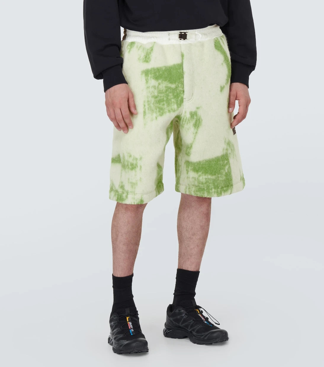 Y-3 - Printed wool-blend shorts