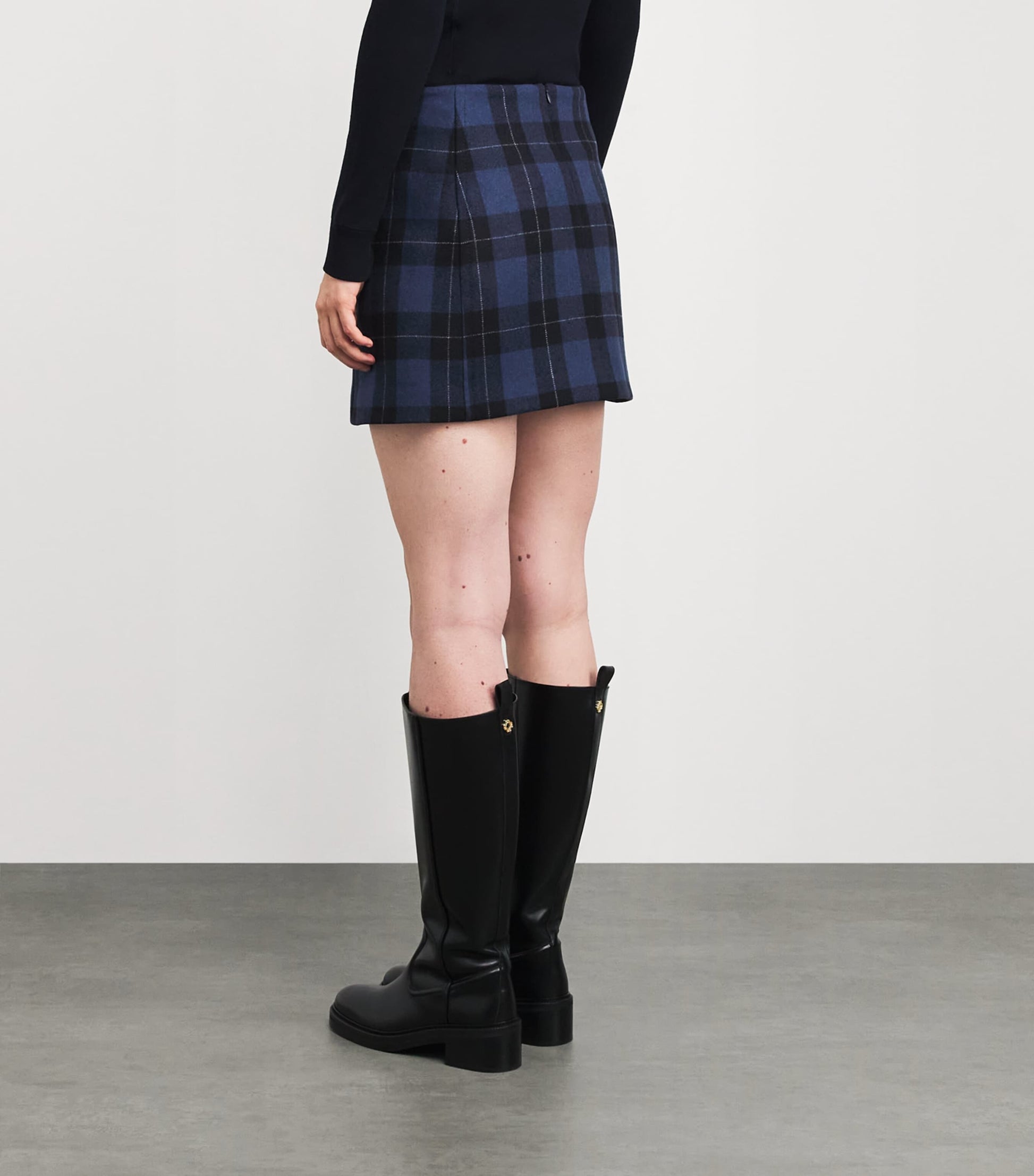 MAX&Co. Blue Wool-Blend Mini Skirt