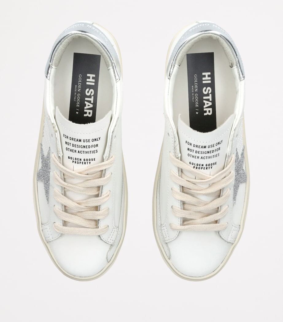 Golden Goose White Leather Hi Star Sneakers